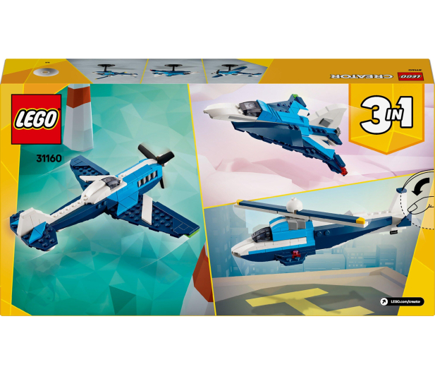 LEGO Creator 3 w 1 31160 Statek powietrzny: samolot wyścigowy - 1284263 - zdjęcie 3